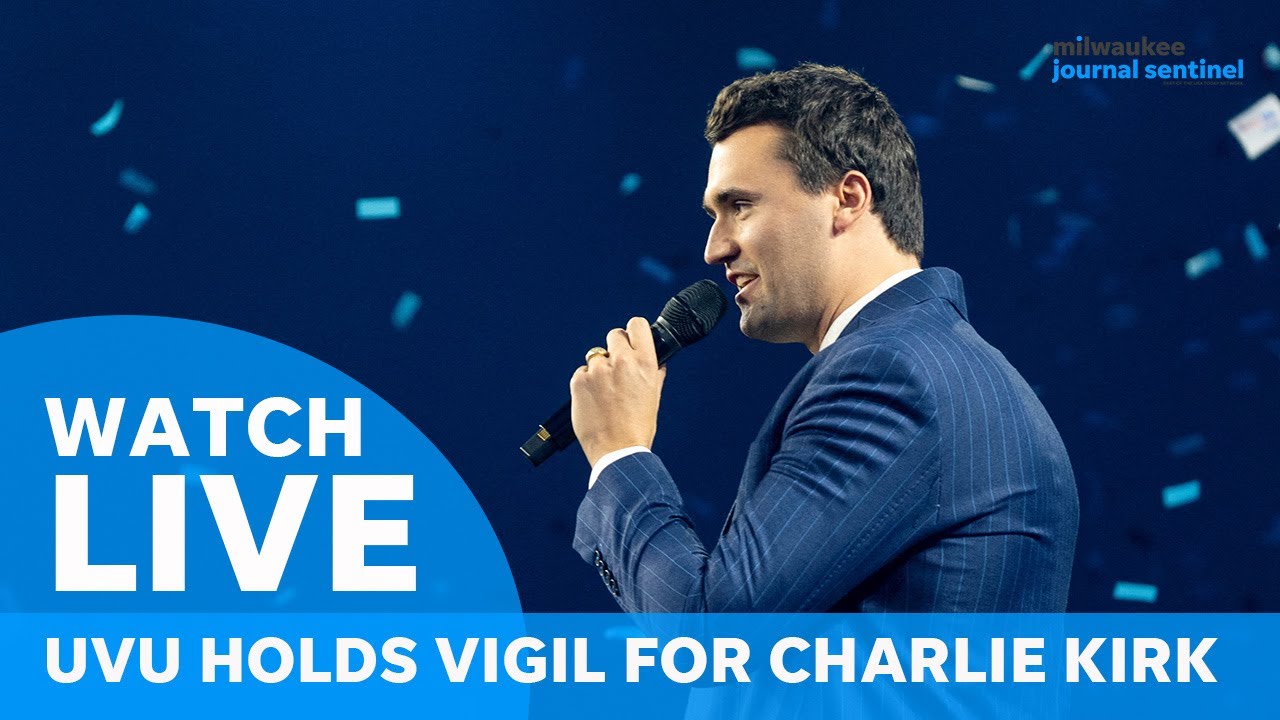 Live: Utah Valley University holds vigil for Charlie Kirk after ex-Turning Point CEO shot on campus