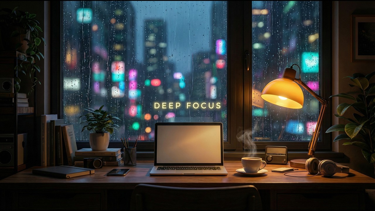 🧠 Instant Focus: 1 Hour of Rainy Night Lo-Fi for Study & Work [Deep Concentration]