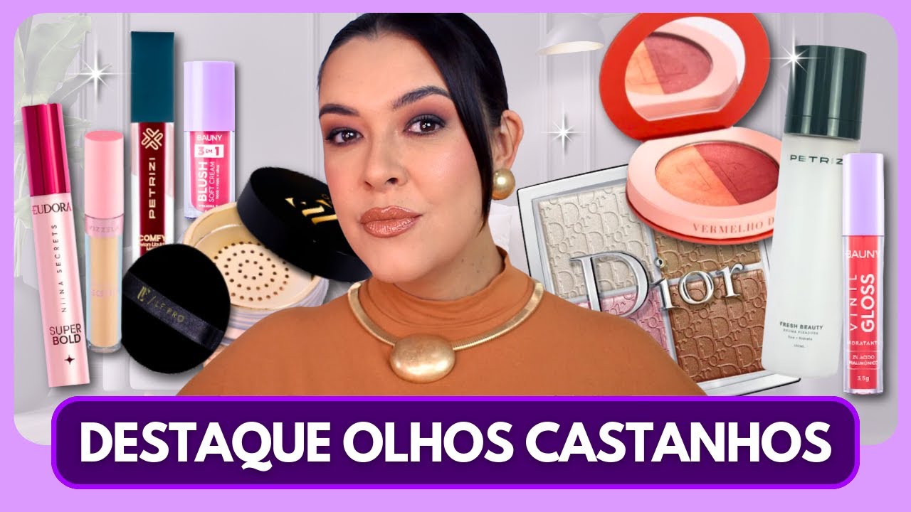 A MELHOR MAQUIAGEM PARA REALÇAR OLHOS CASTANHOS | com produtos que vocês escolheram
