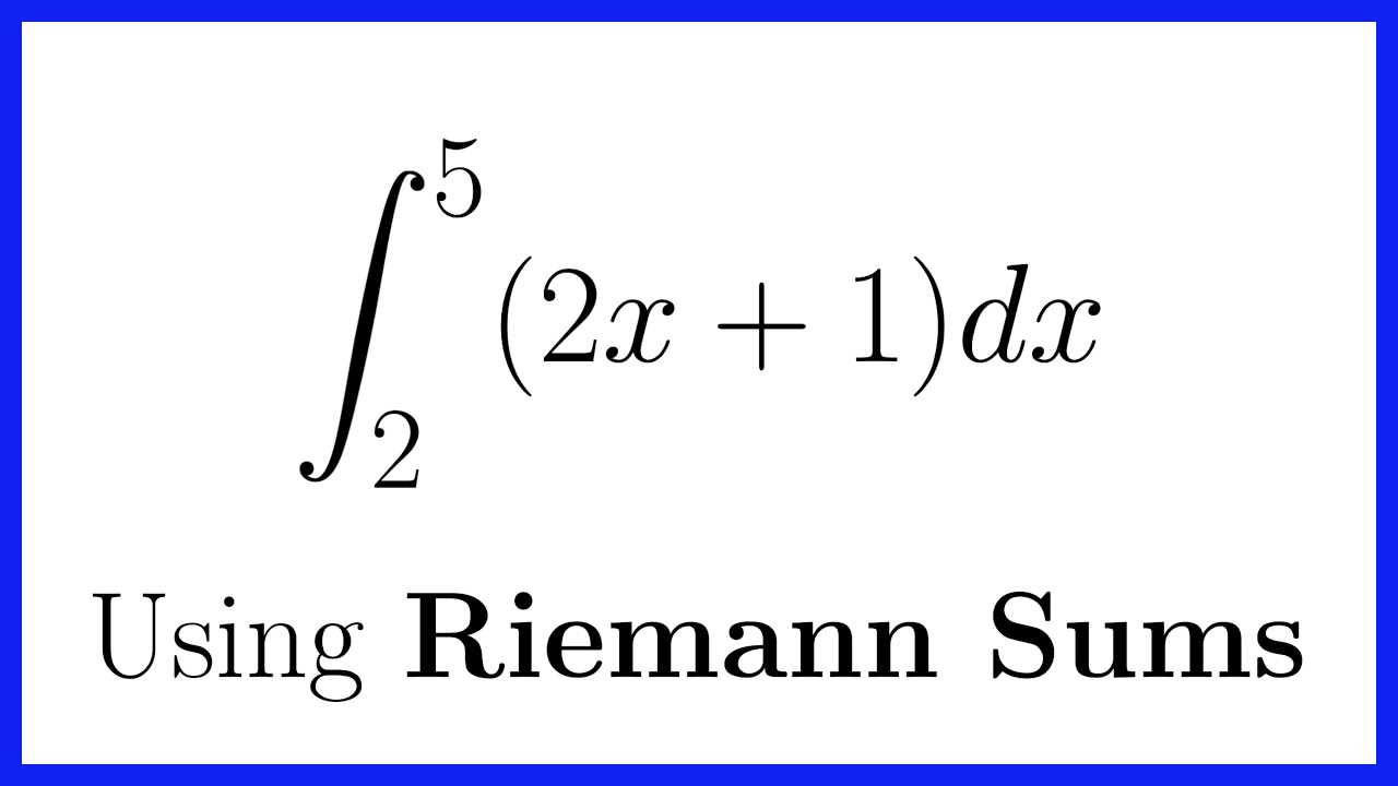 Evaluate a Definite Integral (a Line) Using Right Riemann Sums and Limits