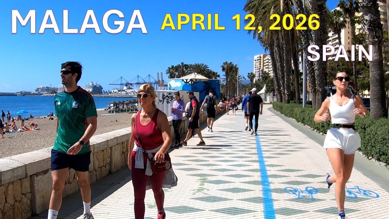 MALAGA Spain Beach Promenade Walk April 2026 Costa del Sol