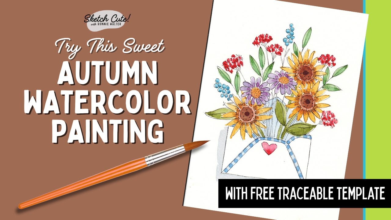 Paint this Autumn Bouquet with me in Watercolor and Line—Beginner Friendly Tutorial