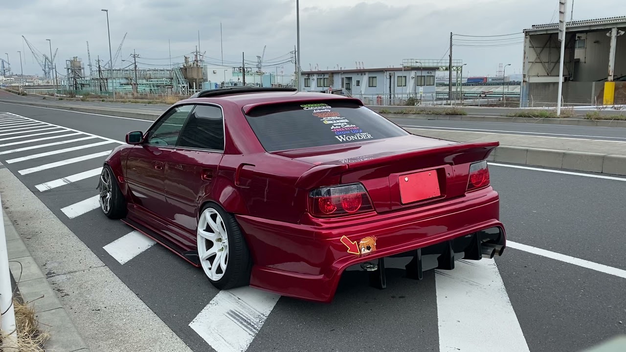 JZX100 チェイサー　1JZ-GTE APEXi ECVの消音　CHASER 直管マフラー　排気音