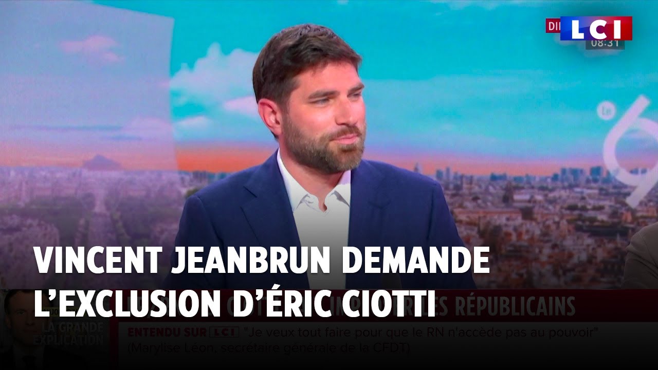 Vincent Jeanbrun quitte ses fonctions et demande l'exclusion d'Eric Ciotti qu'il accuse de trahison