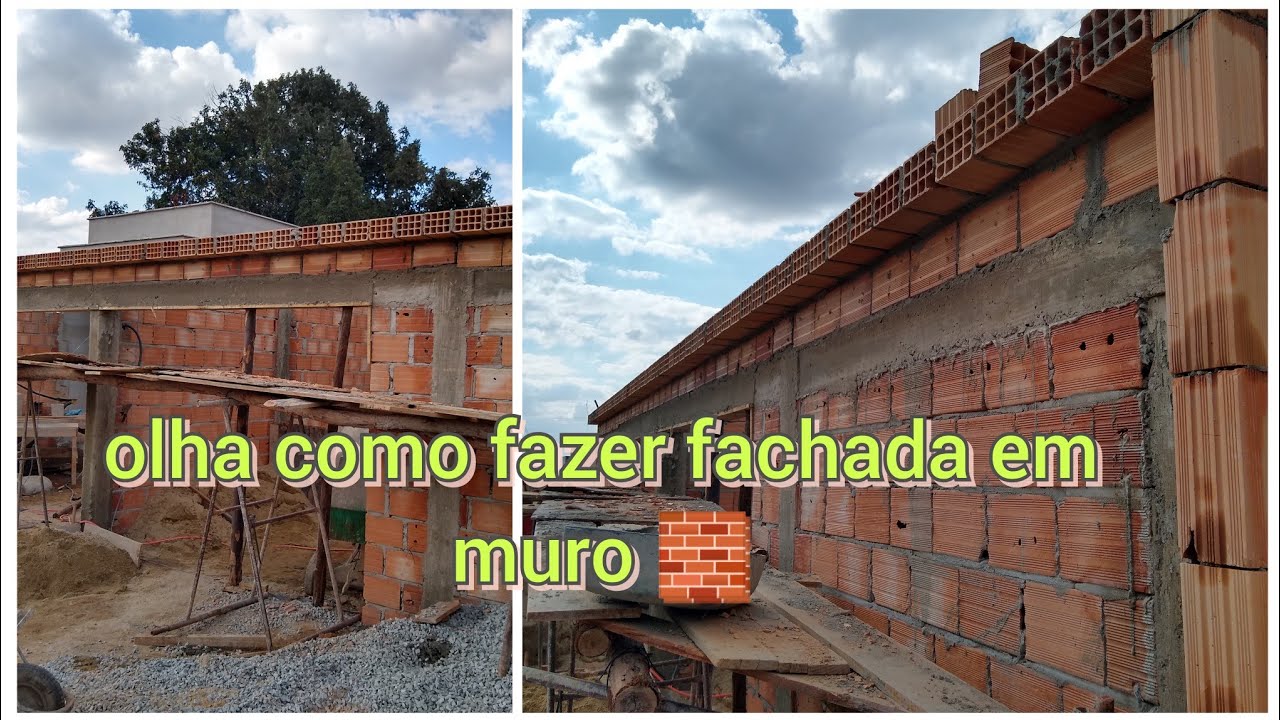 olha como fazer fachada em muro 🧱