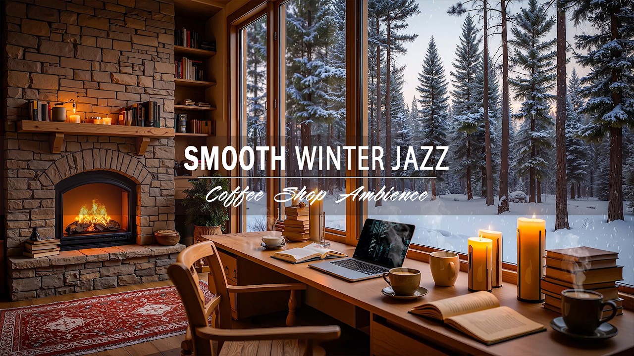 Smooth Winter Jazz Music to Study, Work 🎶 Cozy Coffee Shop Ambience with Relaxing Piano Jazz Music