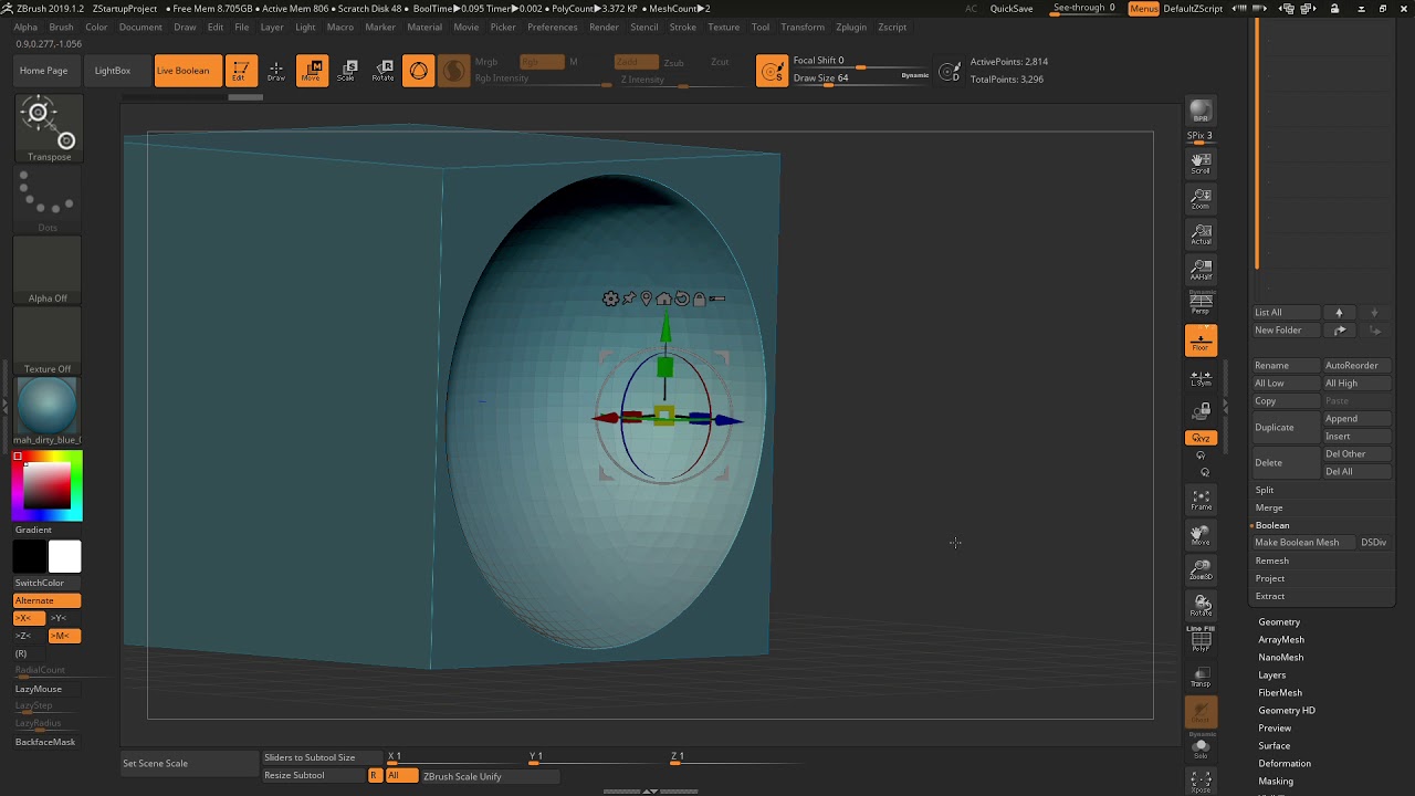 How to Boolean Difference in ZBrush with 5 easy steps