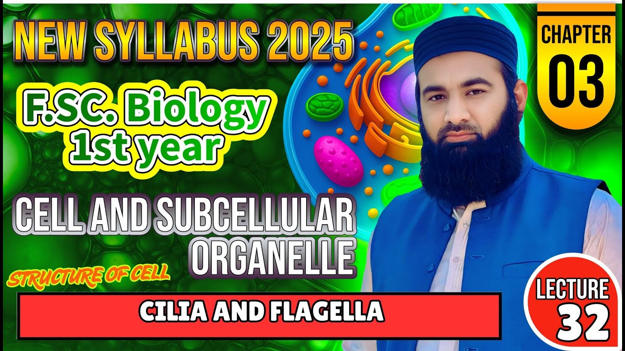Cilia and flagella | Cell and subcellular organelle | Chapter 3: F.Sc. 1st Year Biology | Lec# 32
