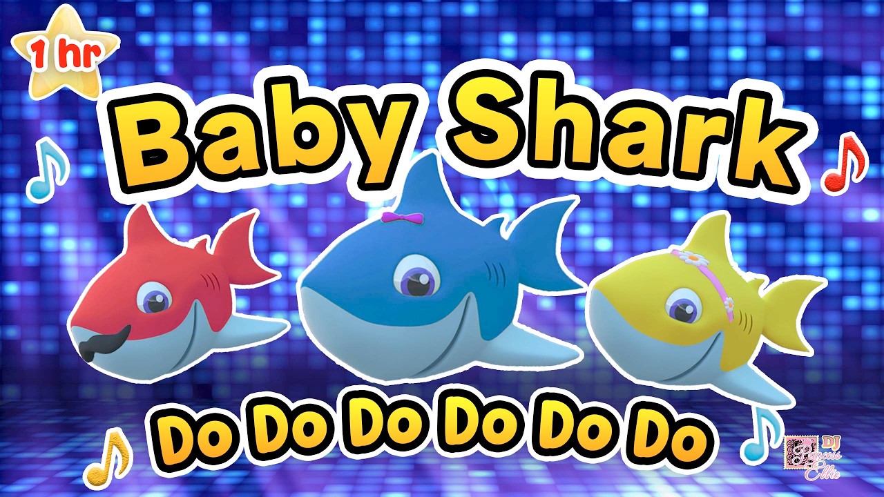 🦈 💦 🦈 Baby Shark Dance Moves Animated Cartoons for Kids | Rhymes for Babies 🎵🥁🎹🎸