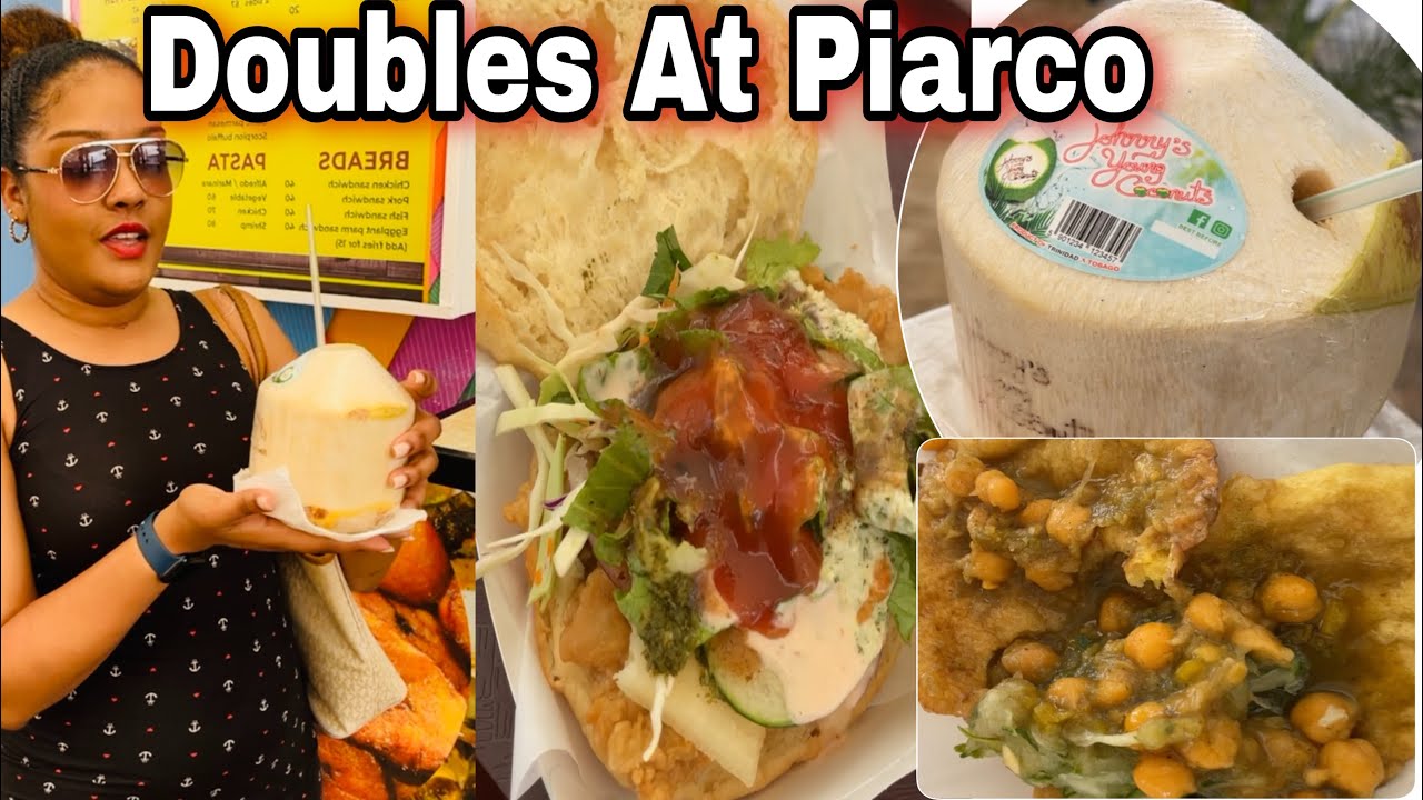 Trying Doubles And Some Bake & Shark At Piarco International Airport Trinidad | Trinidad Youtuber