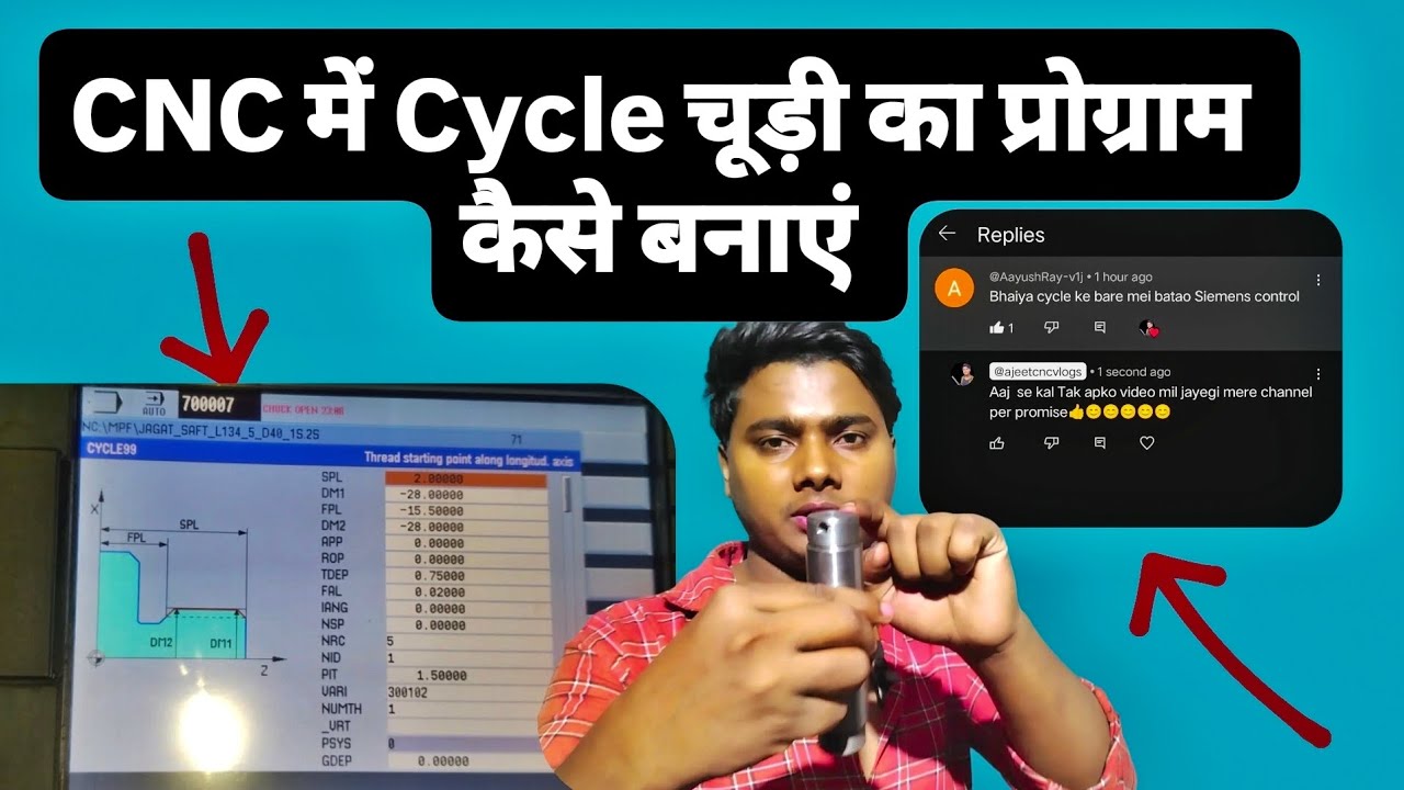 cnc siemens threading cycle program |  cnc siemens control program | cnc threading cycle program