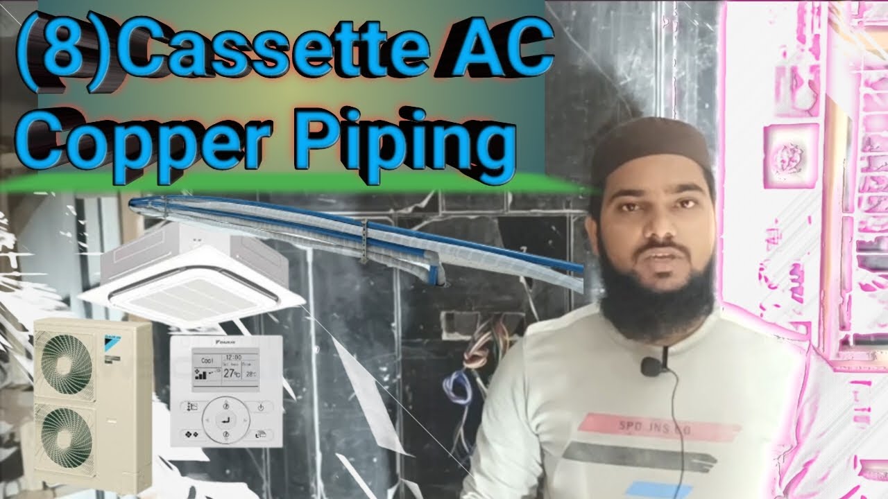 (8) Cassette AC Copper Piping. And. Full Raping....✅. #ac #copper  #2024vlogvideo