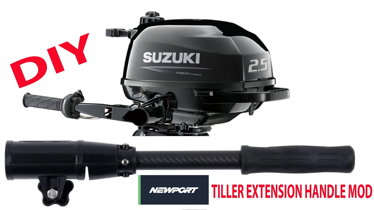 DIY Newport Vessels Carbon Fiber Tiller Extension Handle on a Suzuki 2.5HP Outboard