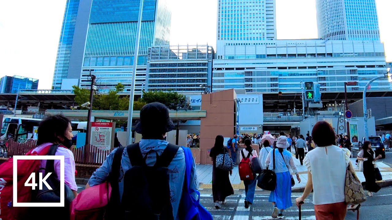 Japan 4K Walking Tour - Sunday morning walk in Nagoya [4K/60fps]