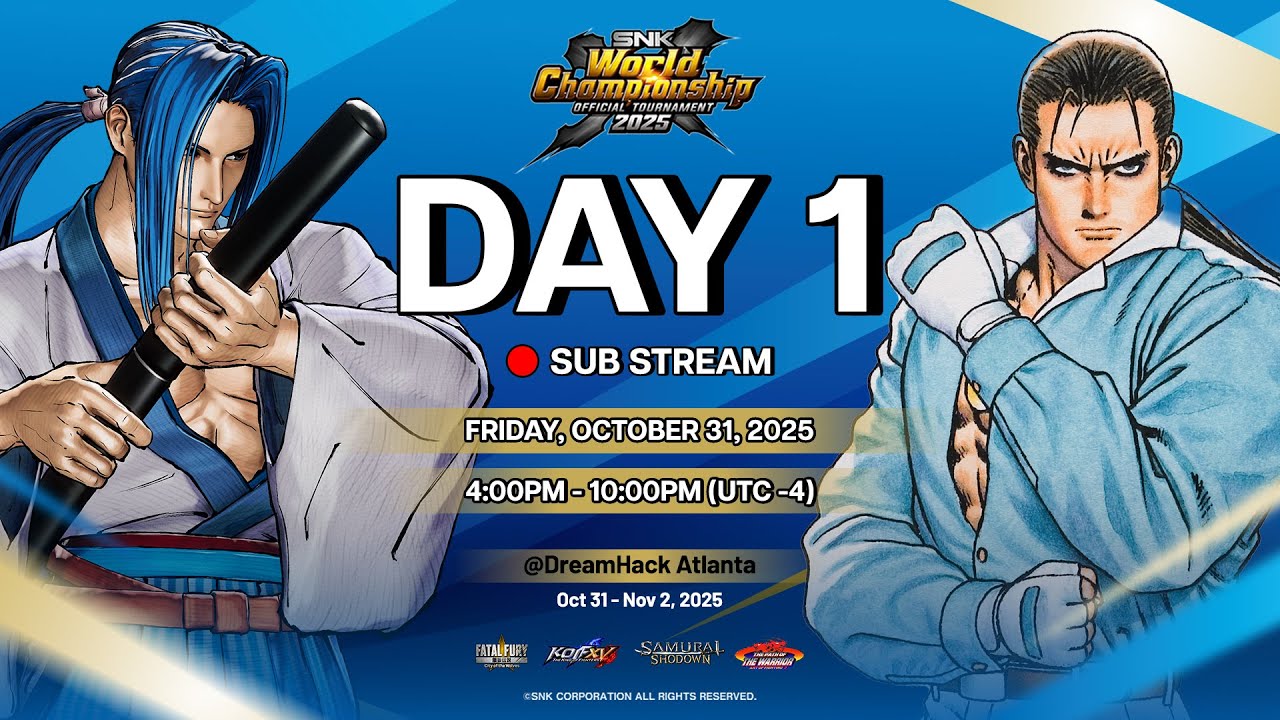 SNK World Championship 2025 - Day 1 - KOF XV, SAMURAI SHODOWN & Art of Fighting 3 LCQs