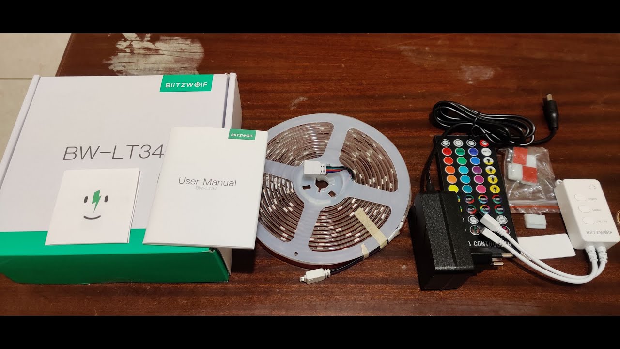 Banggood BlitzWolf&reg; BW-LT34 5M WiFi RGB Music LED Strip Kit + EU/US Plug + 40 keys IR Remote Control