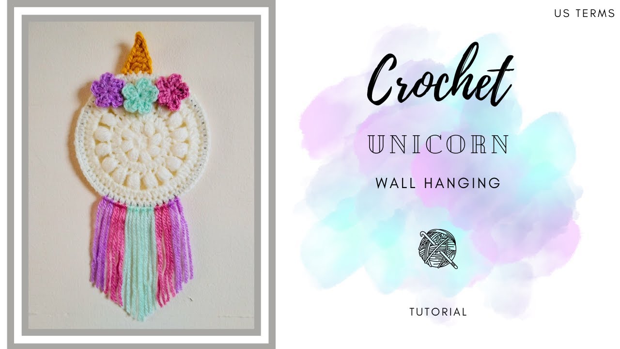 Crochet Unicorn wall hanging dream catcher Tutorial