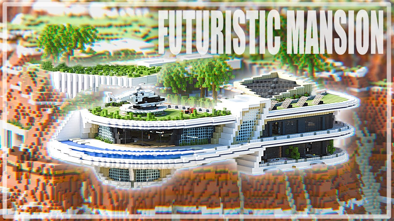 MINECRAFT FUTURISTIC CLIFFSIDE MANSION | full build preview