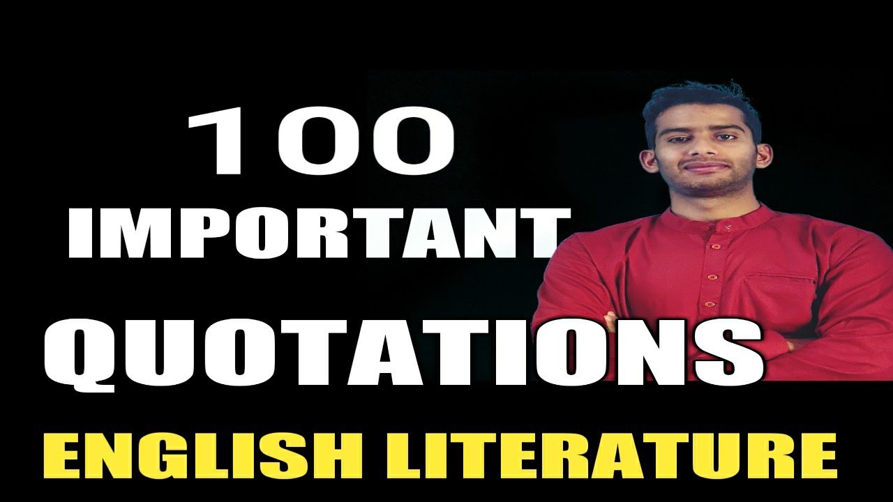 Important quotations from English literature
