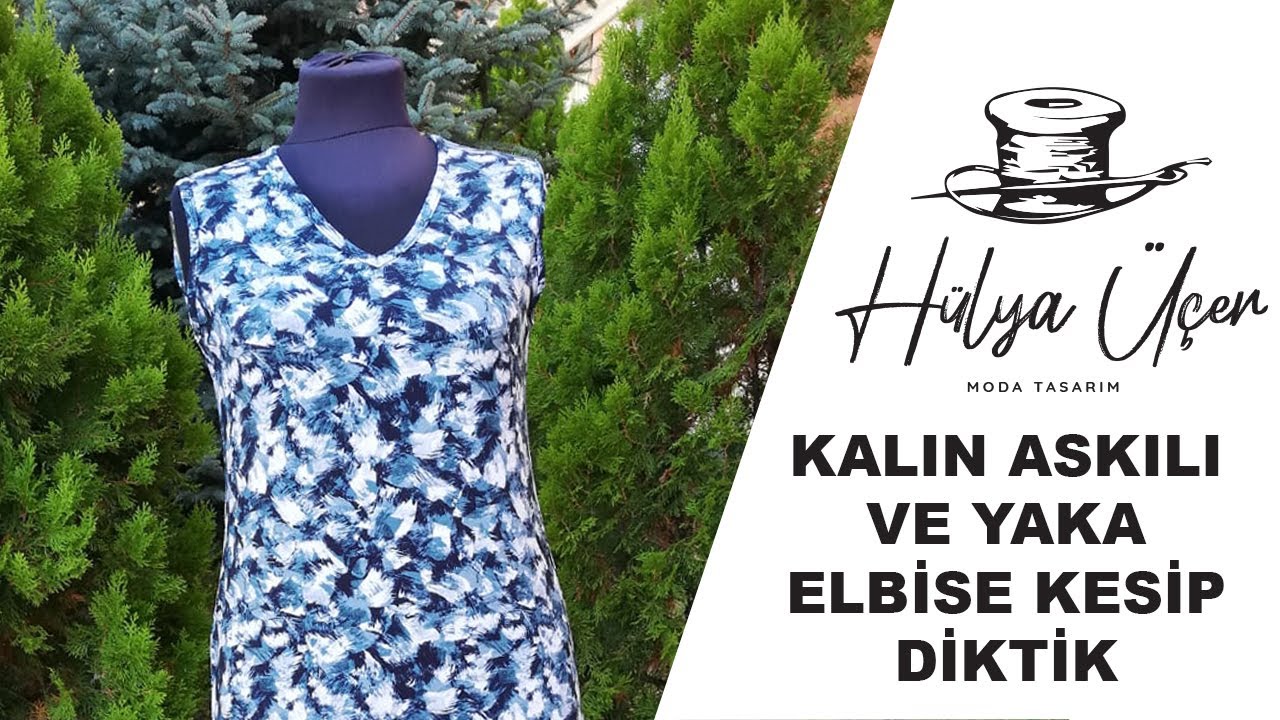 KALIN ASKILI VE YAKA ELBİSE KESİP DİKTİK