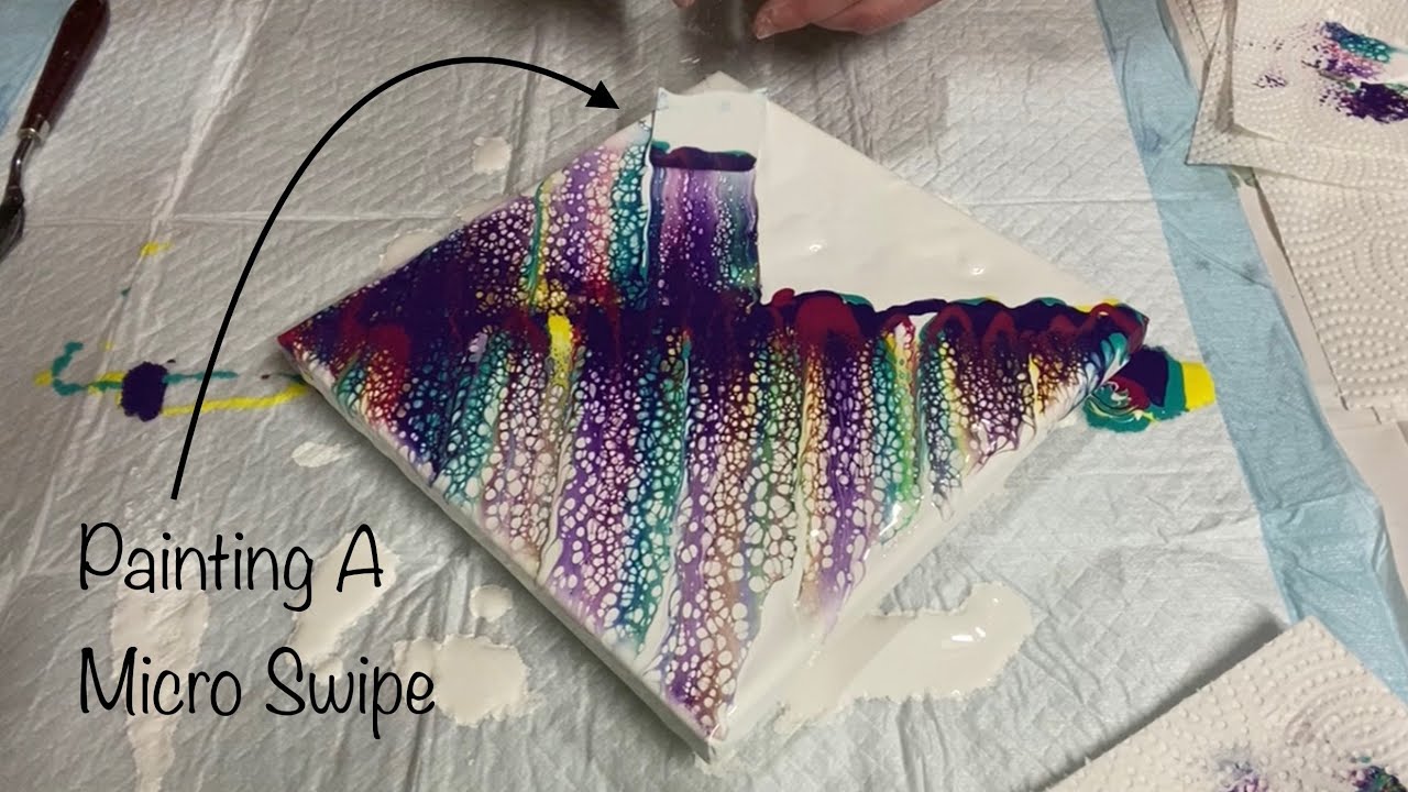 Painting a Micro Swipe - Fun and EASY Acrylic Pouring!