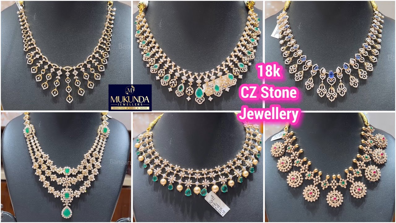 Budget Friendly CZ Stone Diamond Look Necklaces & Chokers Designs with Prices | Mukunda Jewellers
