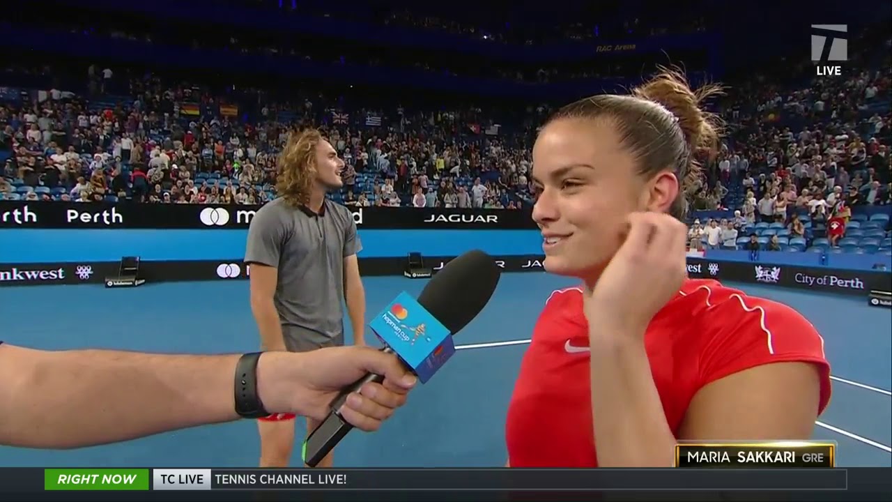 Tennis Channel Live: Maria Sakkari Steals Roger Federer's Towel After Match