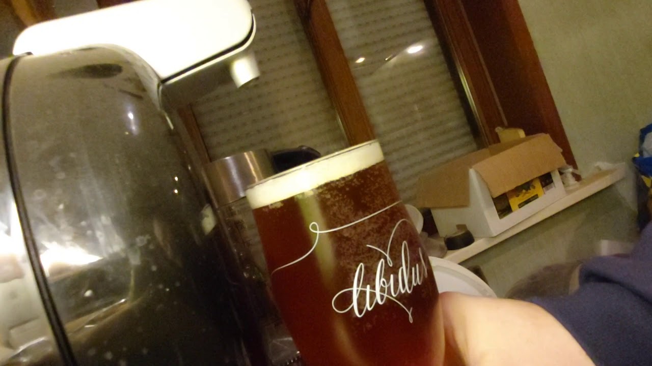 krups sub beer machine : pouring a homebrew from the 2 liter re-filled torps !!!