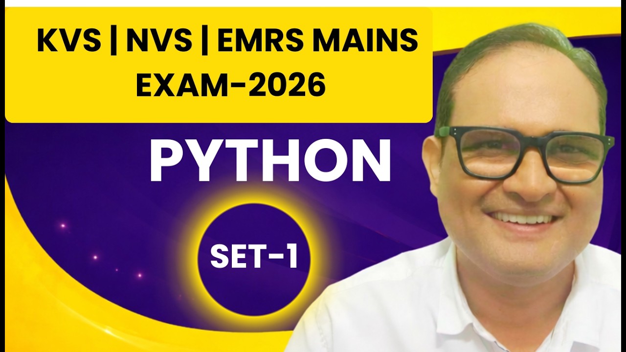 EMRS/KVS/NVS Mains Computer Science | Python Practice Set - 01 | Top 10 MCQs#EMRS #KVS #NVS #python