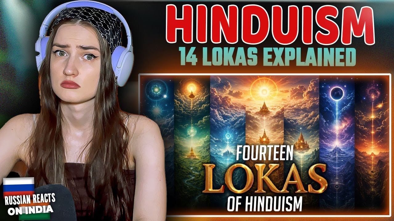 The 14 Lokas (Realms) of Hinduism Explained | English | Audiotale | Russian Girl Reacts