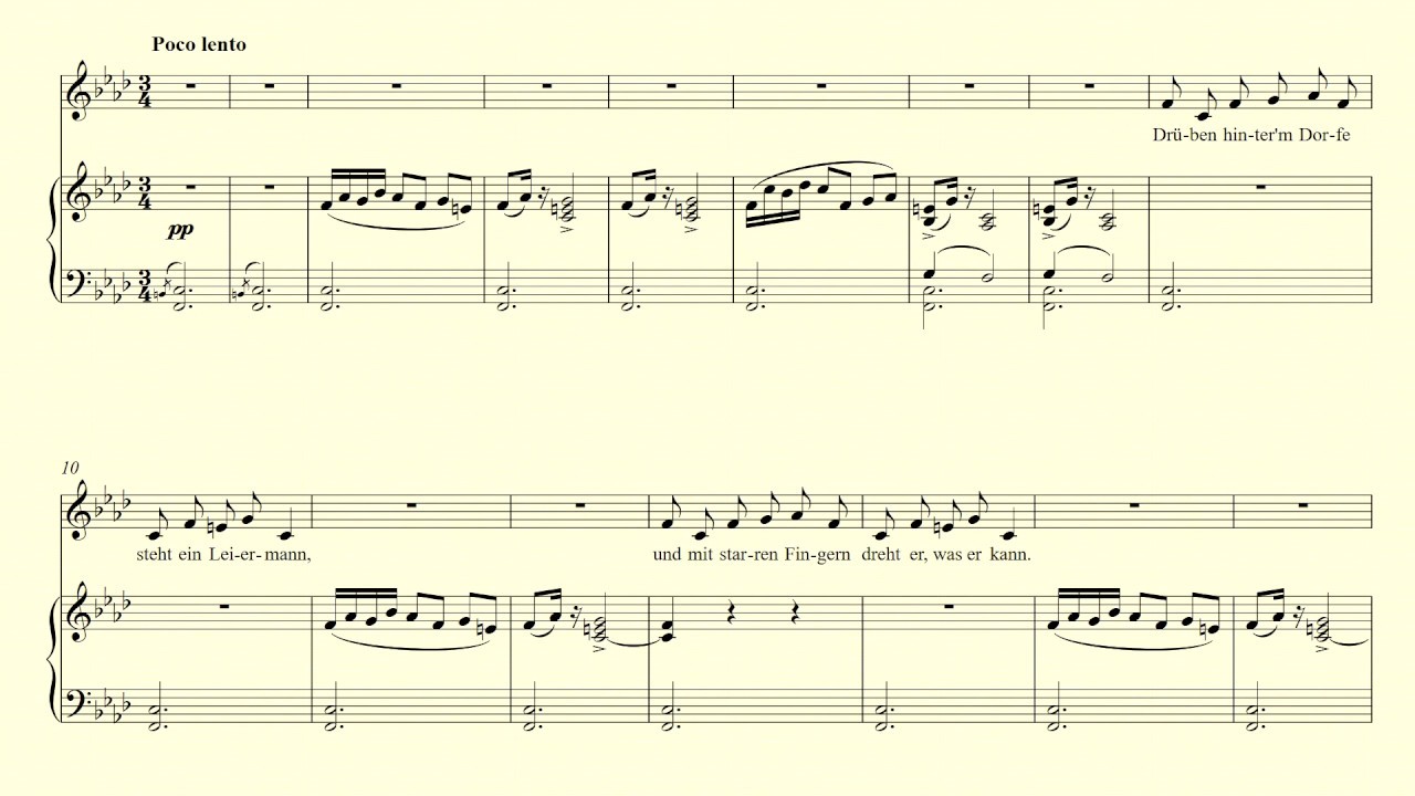 Der Leiermann - Schubert - accompaniment in F minor