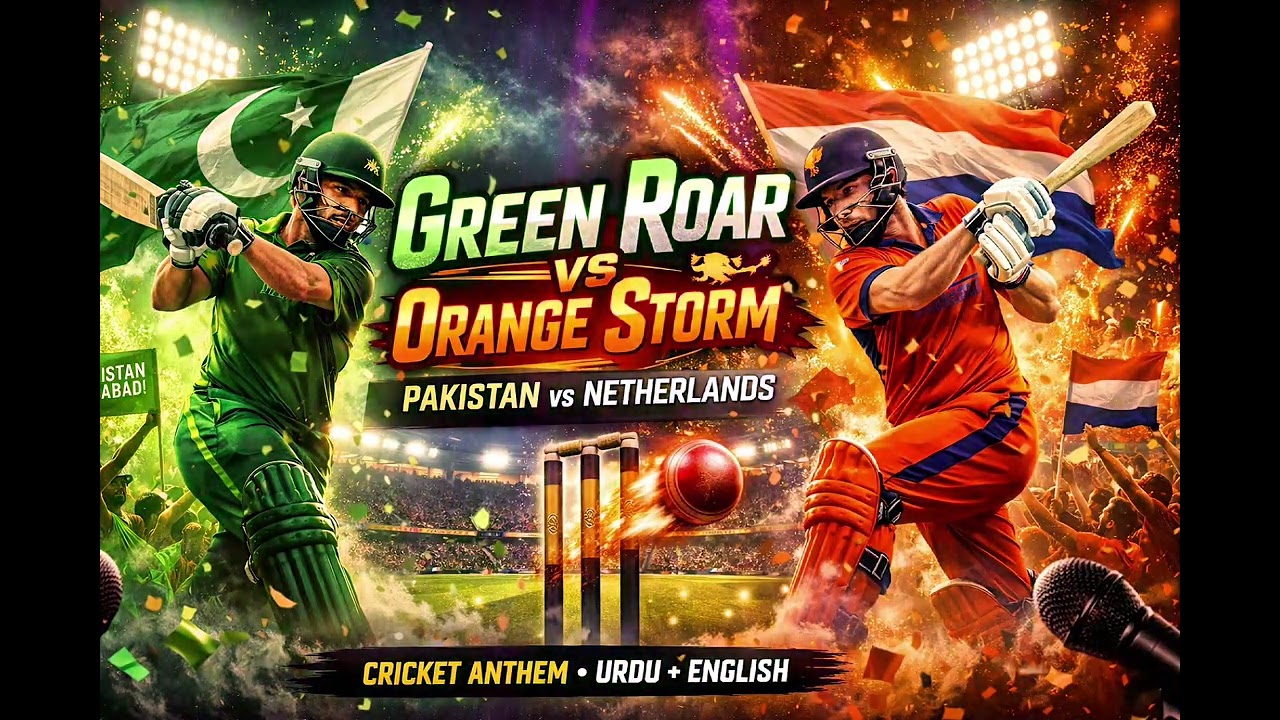 Pakistan 🇵🇰 vs Netherlands 🇳🇱|Green Roar vs Orange Storm | Cricket Anthem #pakistan #natherland 