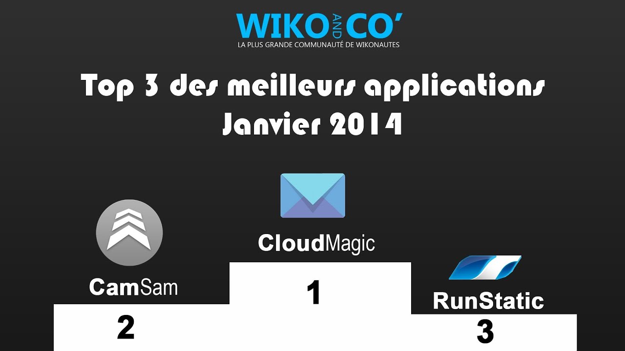 Top 3 des applications - Janvier 2014 - Par WikoAndCo.fr