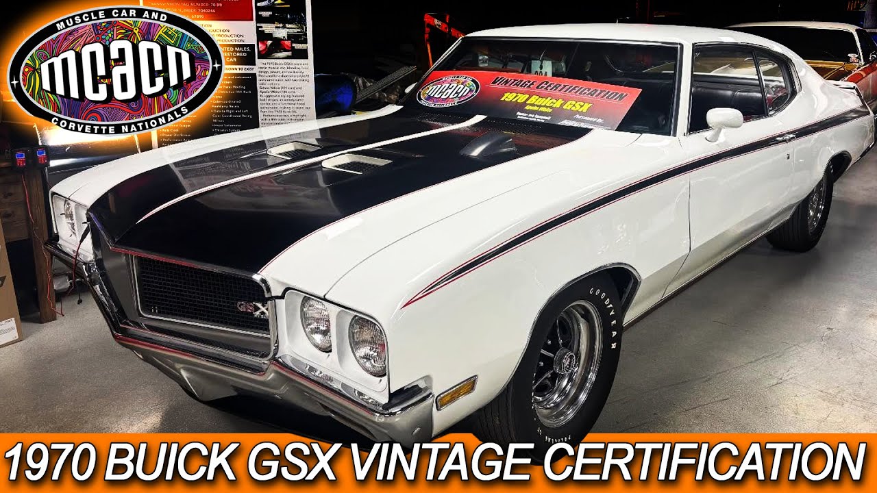 🚀 Muscle Car Of The Week | 1970 Buick GSX Apollo White Legend - Vintage Certified at MCACN 2025!