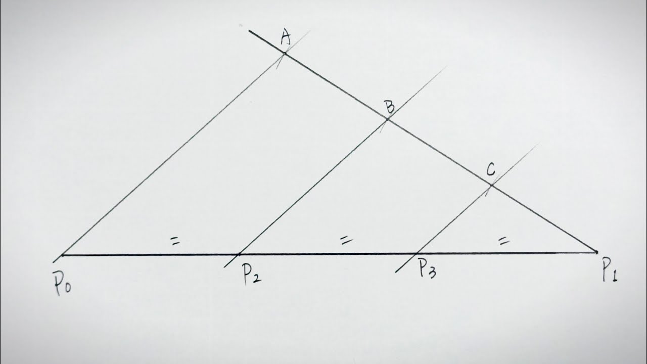 How to Draw Trisect a Line Segment, using two triangle rulers.
