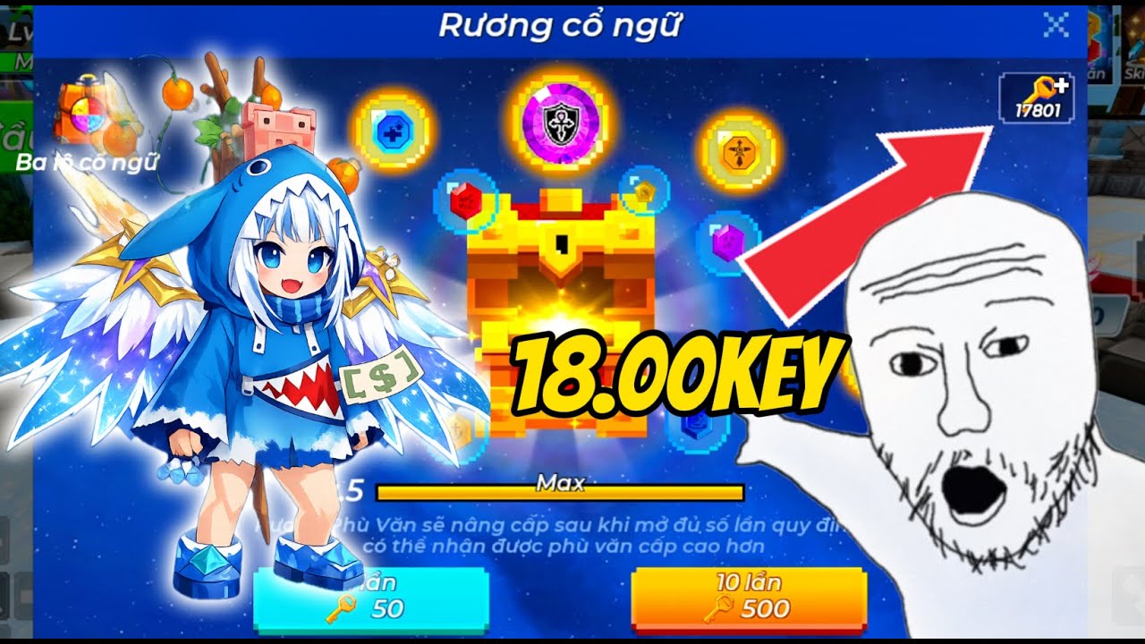 (Blockman Go) Bedwars: Mở Hết Key Ở Rương Cỗ Ngữ Mới Tỉ Lệ Dễ Ra Ngọc Không ??
