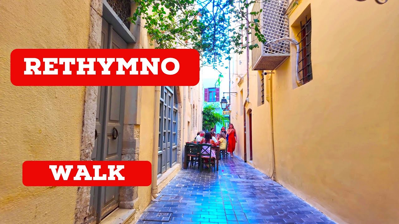 Walking Through Rethymno 🇬🇷 | Crete’s Hidden Gem | 4K City Walk Tour #Rethymno #Crete