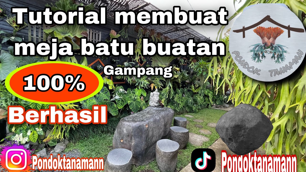 MENARIK‼️TUTORIAL MEMBUAT MEJA BATU TAMAN BUATAN SANGAT MIRIP ASLINYA, MURAH DAN GAMPANG