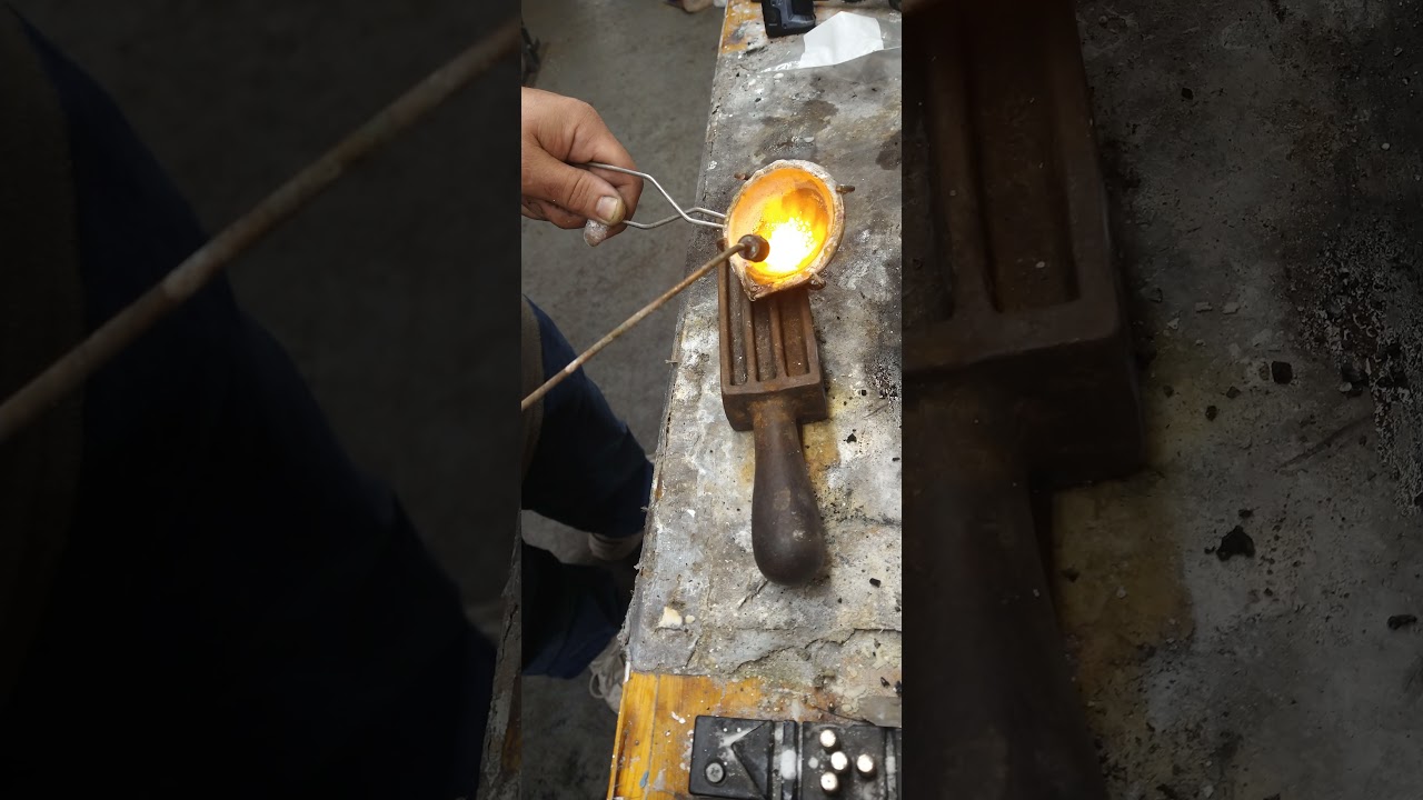 Smelting alloy -18k gold alloy metal Mixing and pouring ingot - Making Gold Jewelry - Mokume Gane