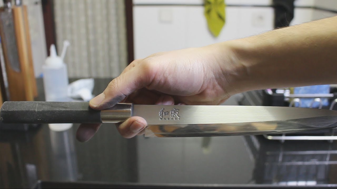 Cómo afilar un yanagiba Kai Wasabi Black