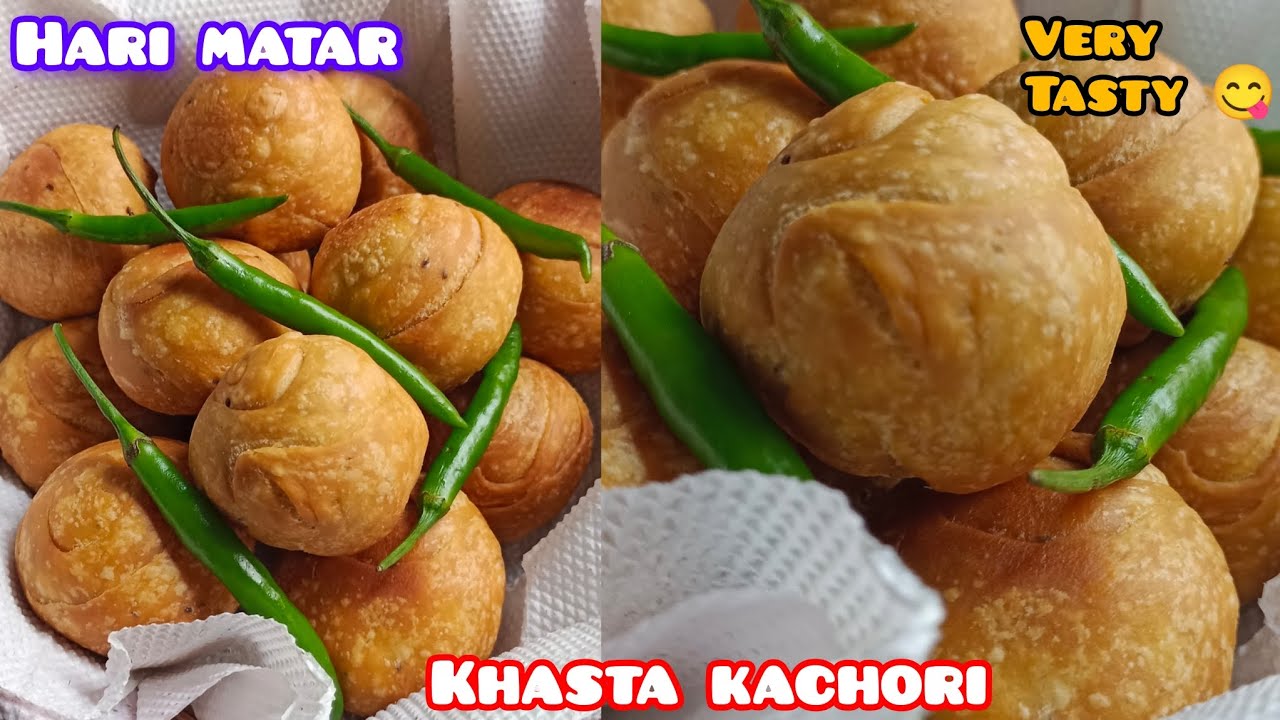 Hari matar ki khasta kachori recipe 😋🧅🍃🧂 #viral #khasta #kachori #food #matar #cooking 🍃🧂😋