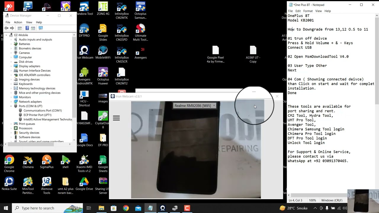 OnePlus 8T IMEI Repair Dual SIM Global Version Firmware Downgrade Dead Recovery [KB2001,03,05,07]