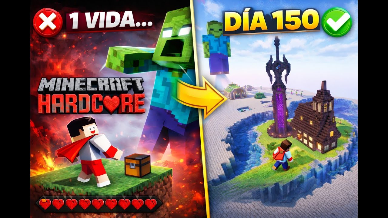 Sobreviví 150 Días en SKYBLOCK HARDCORE CLASSIC
