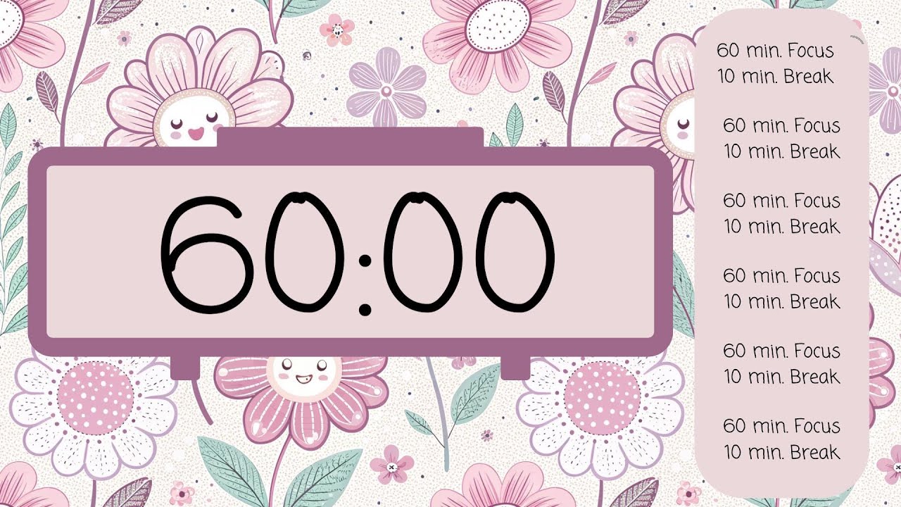 ⏳ 7-Hour 60/10 Pomodoro Timer &ndash; Silent & Distraction-Free 🎯 | No Beeps, Just Focus