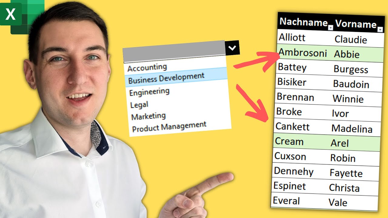 Excel bedingte Formatierung per Dropdownliste anwenden 🚩 [mit Farbe, farbig hinterlegen, Formel]