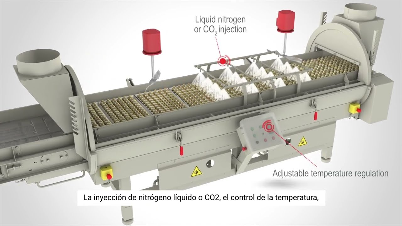 Túnel de congelación criogénico ❄️CRYO TUNNEL EZ1, para congelar y enfriar los alimentos en continuo