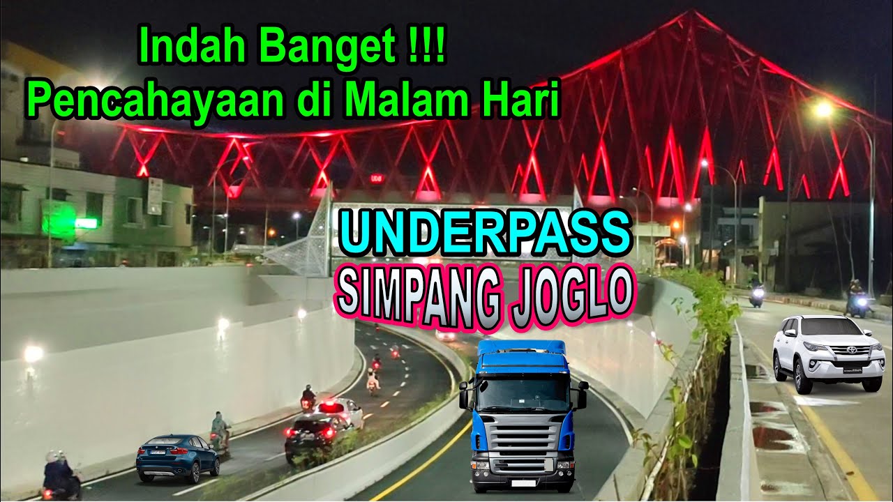 Kondisi Underpass Simpang 7 Joglo Solo di Malam Hari