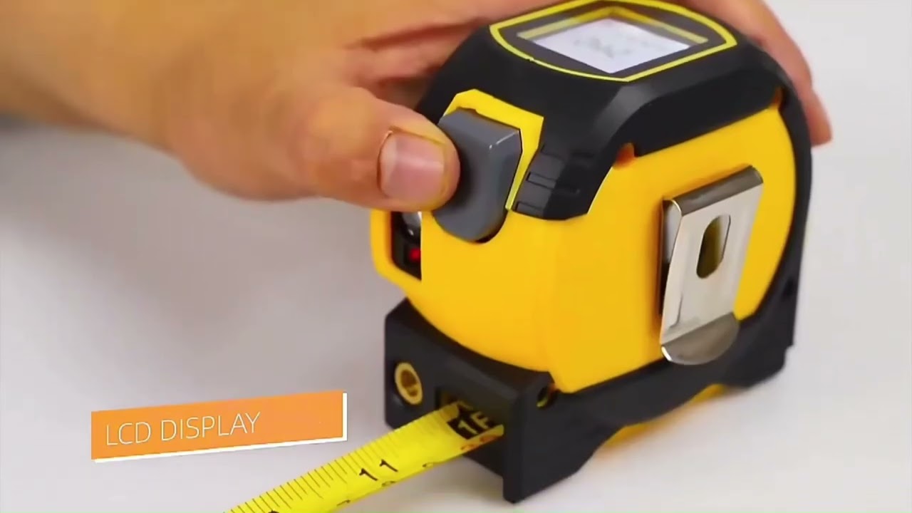Cinta m&eacute;trica l&aacute;ser 3 en 1 con pantalla