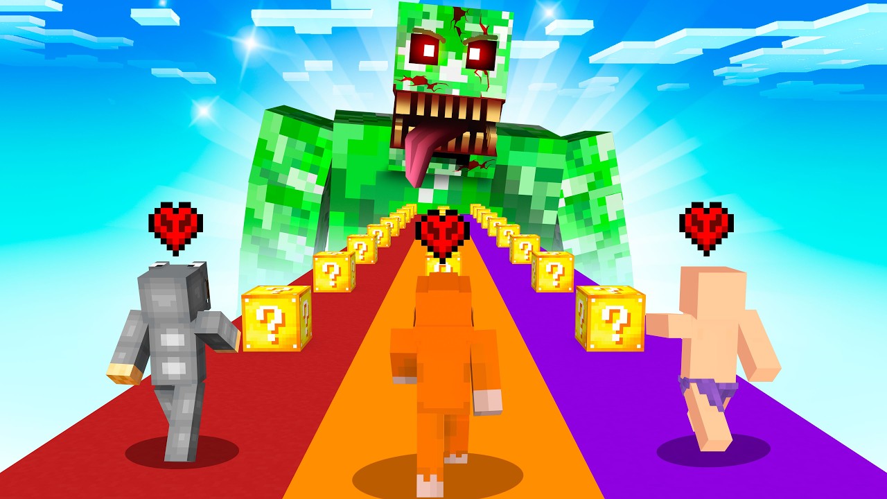 Hardcore Lucky Block Race is INTENSE in Minecraft