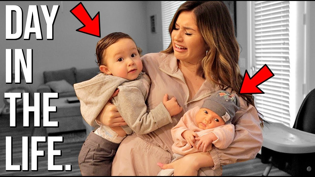 DAY IN THE LIFE WITH A NEWBORN & 1 YEAR OLD BABY!!!